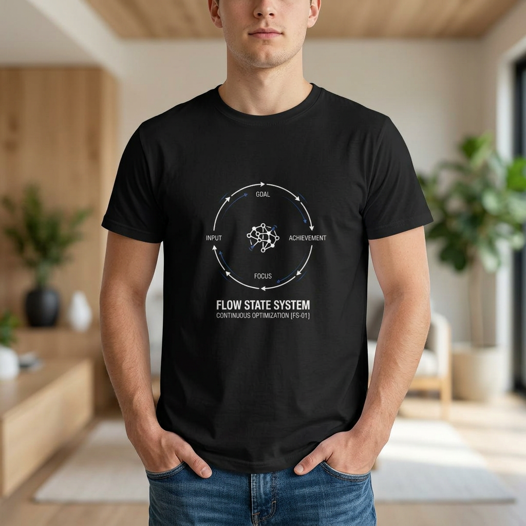 Flow State System T-Shirt — Productivity Cycle Graphic Tee