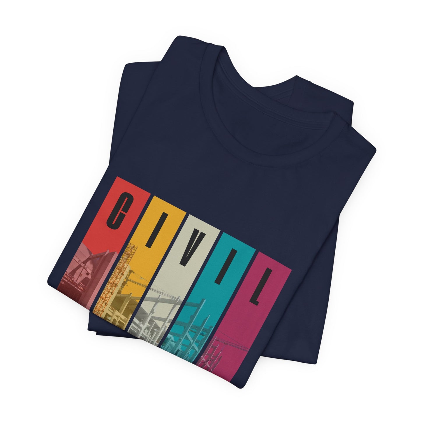 Civil Engineer Tee — Retro Striped Graphic T-Shirt for Engineers