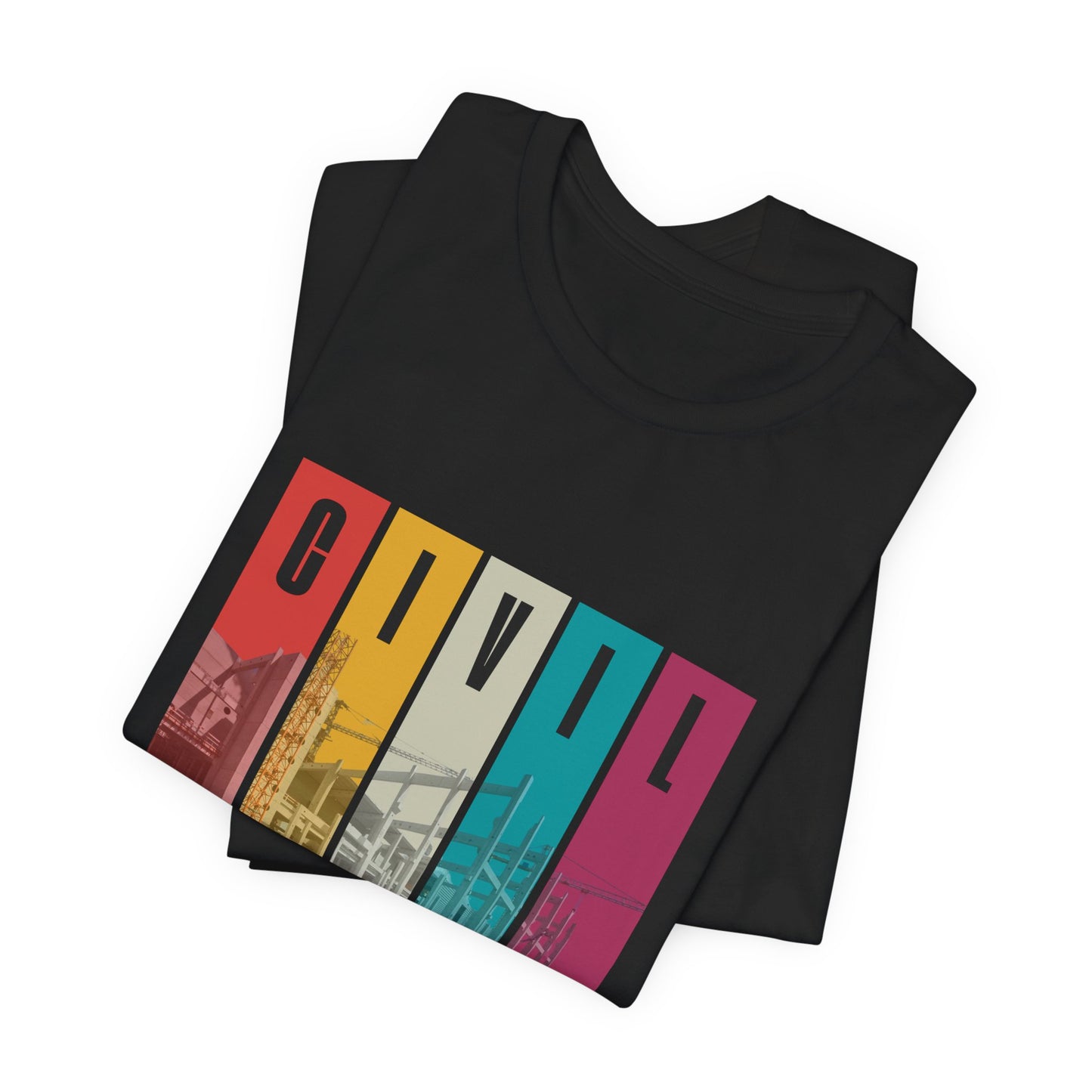 Civil Engineer Tee — Retro Striped Graphic T-Shirt for Engineers